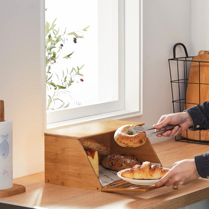 Brotkasten aus Bambus Eco Aufbewahrungsbox für Küche 39x25x18cm Natur Bambus