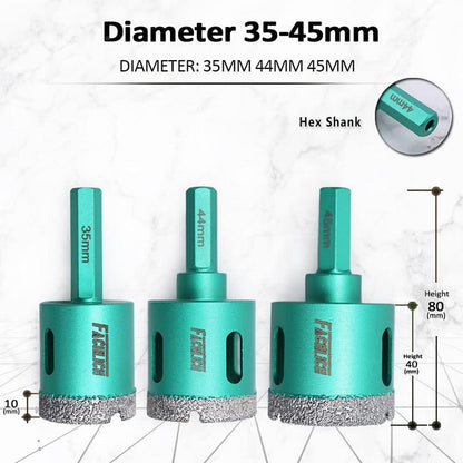 Diamantbohrer Set 20-68mm für Fliesen & Granit