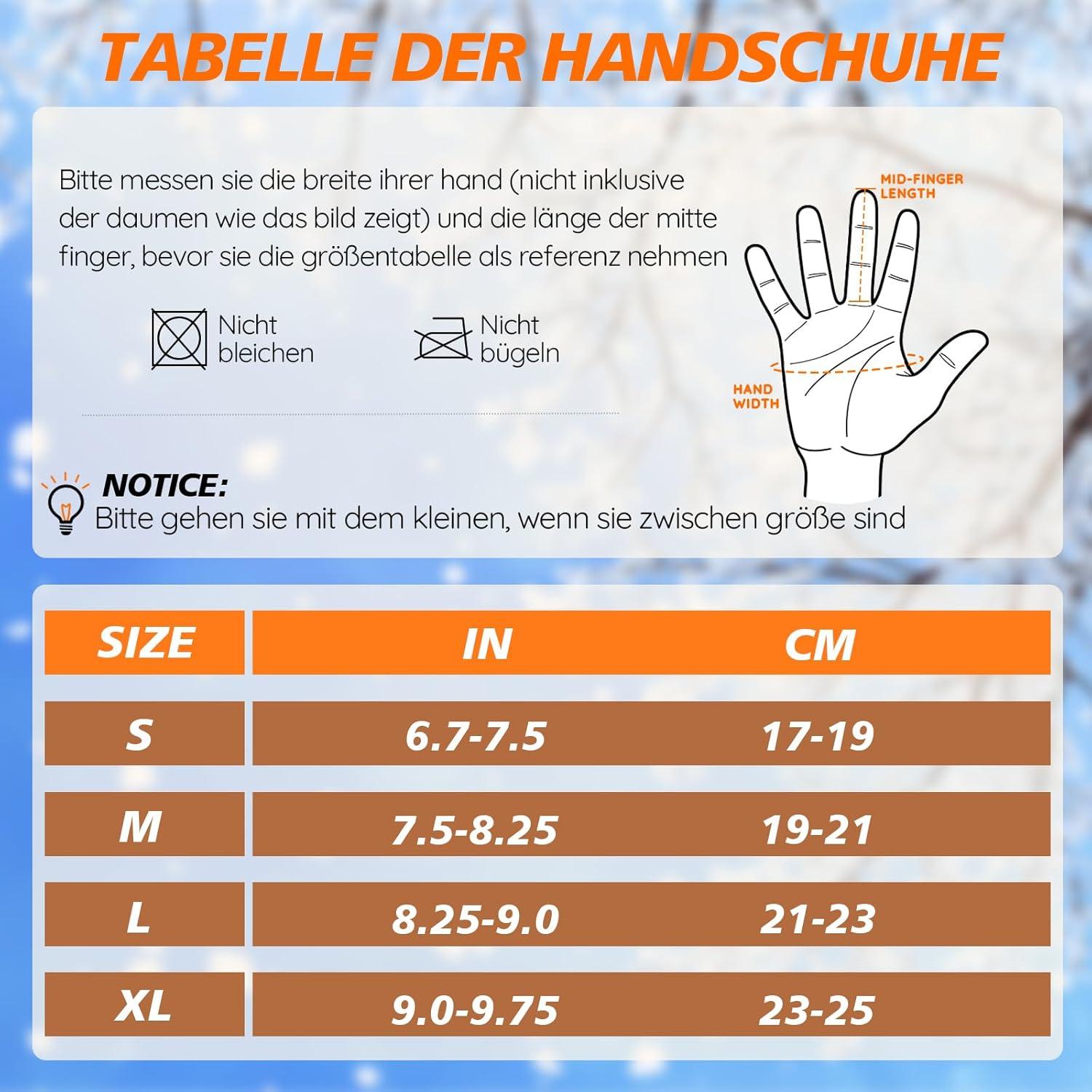 Wasserdichte Winterhandschuhe Ski Snowboard Herren Damen Touchscreen