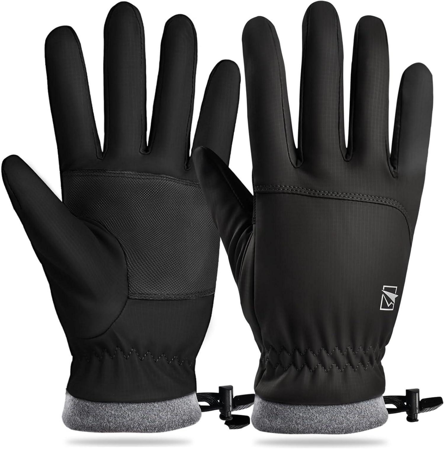 Wasserdichte Winter Skihandschuhe mit Touchscreen-Funktion - Schwarz