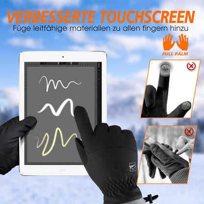 Wasserdichte Winterhandschuhe Ski Snowboard Touchscreen Schwarz