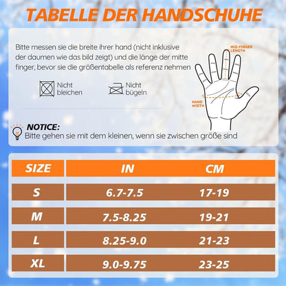 Wasserdichte Winterhandschuhe Ski Snowboard Touchscreen Schwarz