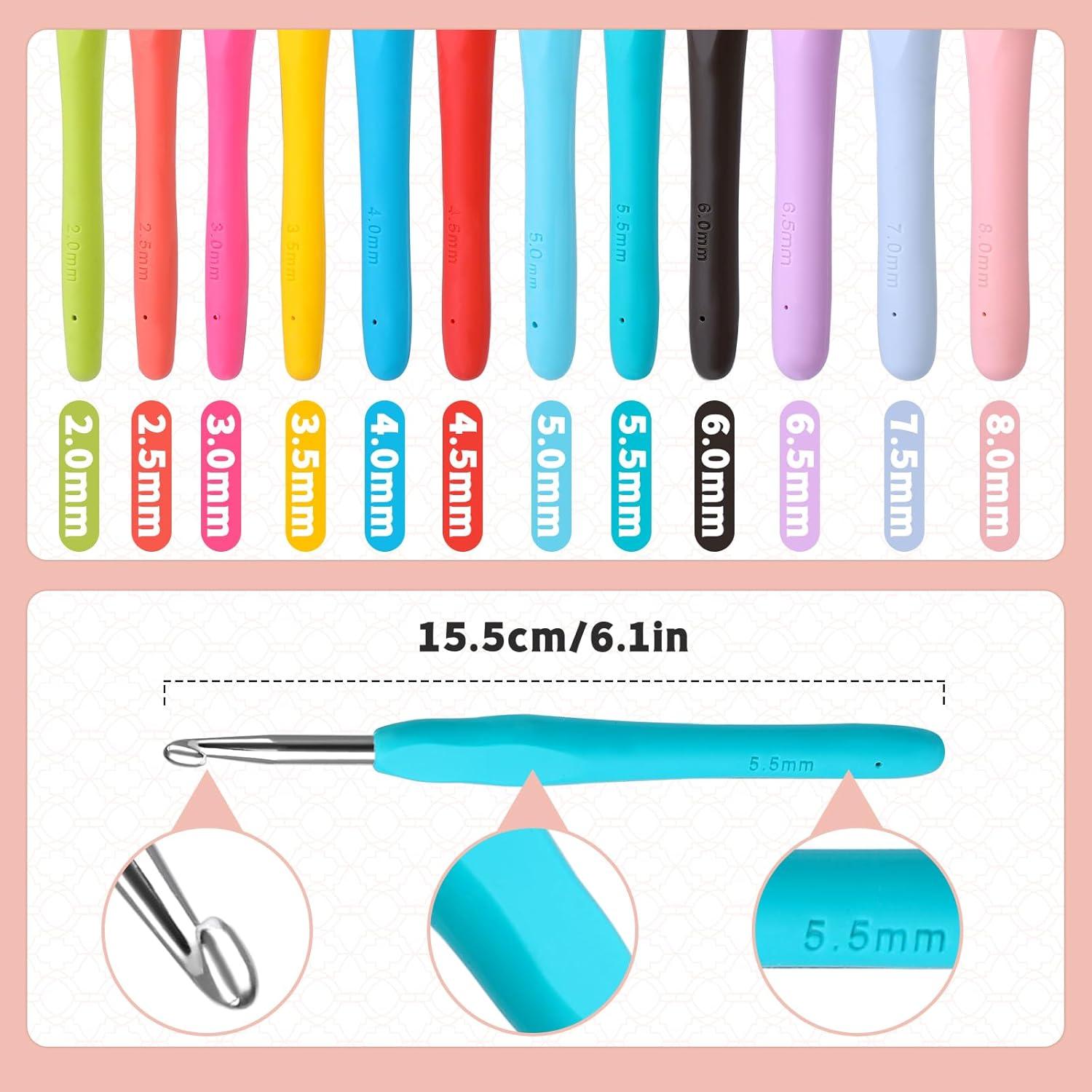 Häkelnadeln Set 12 Größen Ergonomisch Glatte Stricknadeln weicher