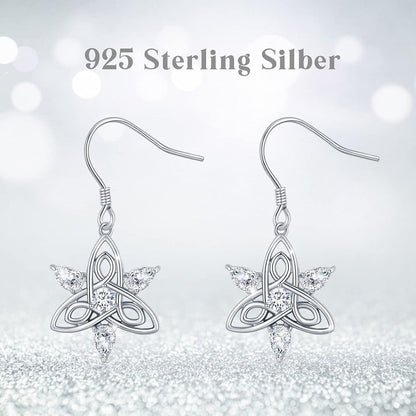 925 Sterling Silber Keltische Mond Ohrringe 17mm für Frauen