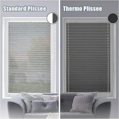 Verdunkelndes Plissee ohne Bohren Grau 45x140 cm Klemmfix Thermo