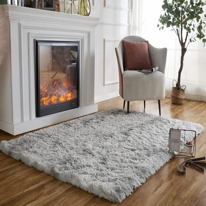 Hochflor-Teppich Longhair Washable Indoor Rug Hellgrau 140×200 cm