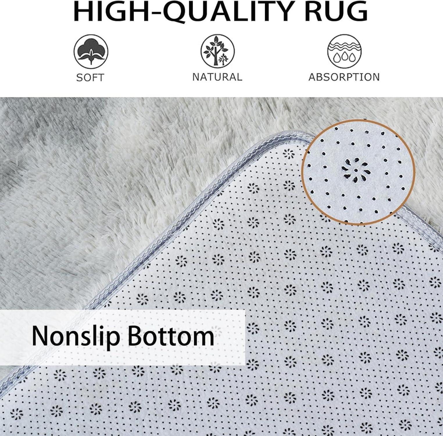 Hochflor-Teppich Longhair Washable Indoor Rug Hellgrau 140×200 cm