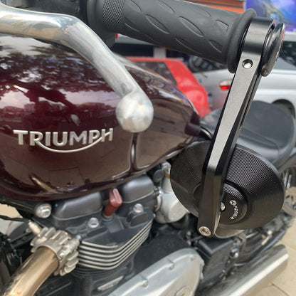 Motorrad Lenkerendenspiegel CNC Retro Schwarz