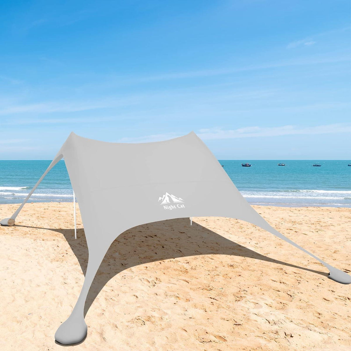 Strandzelt Lycra Sonnensegel UV-Schutz UPF 50+ 3x2.8m Grau