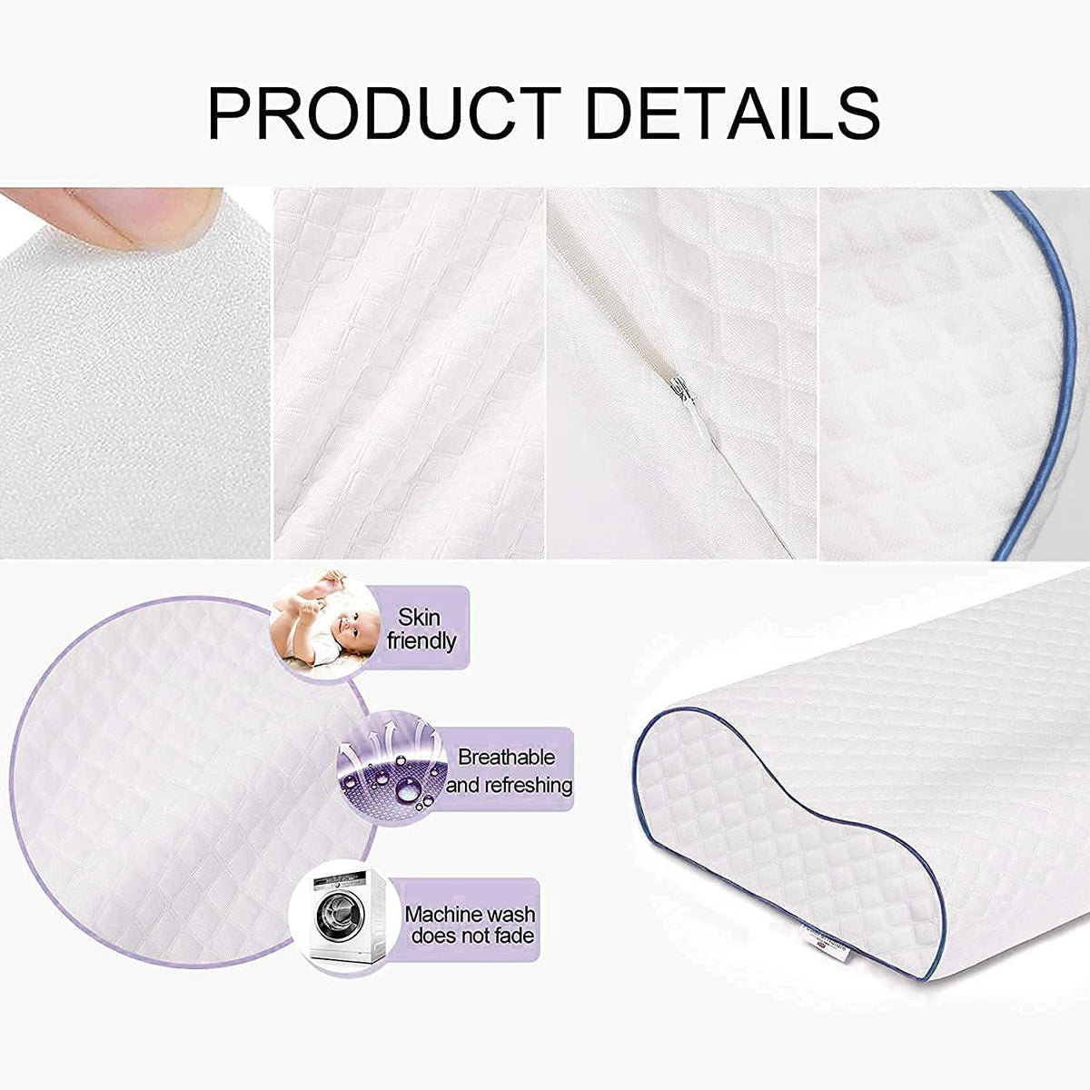 Ergonomisches Memory Foam Nackenstützkissen waschbar