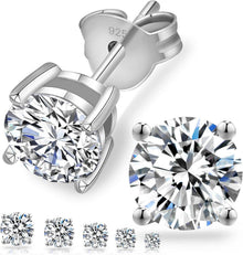 Moissanite Ohrringe 925 Silber Damen VVS1 D 1,00 ct rund