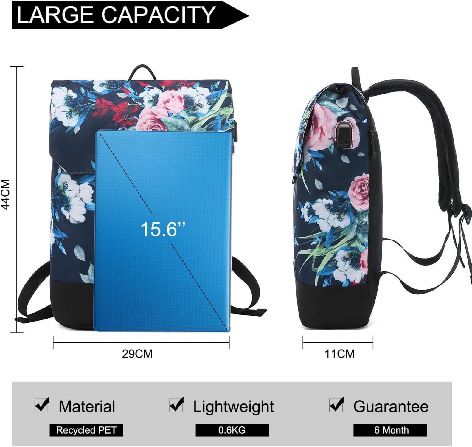 Damen Rucksack Elegant mit Laptopfach 15,6 Zoll, Wasserdicht