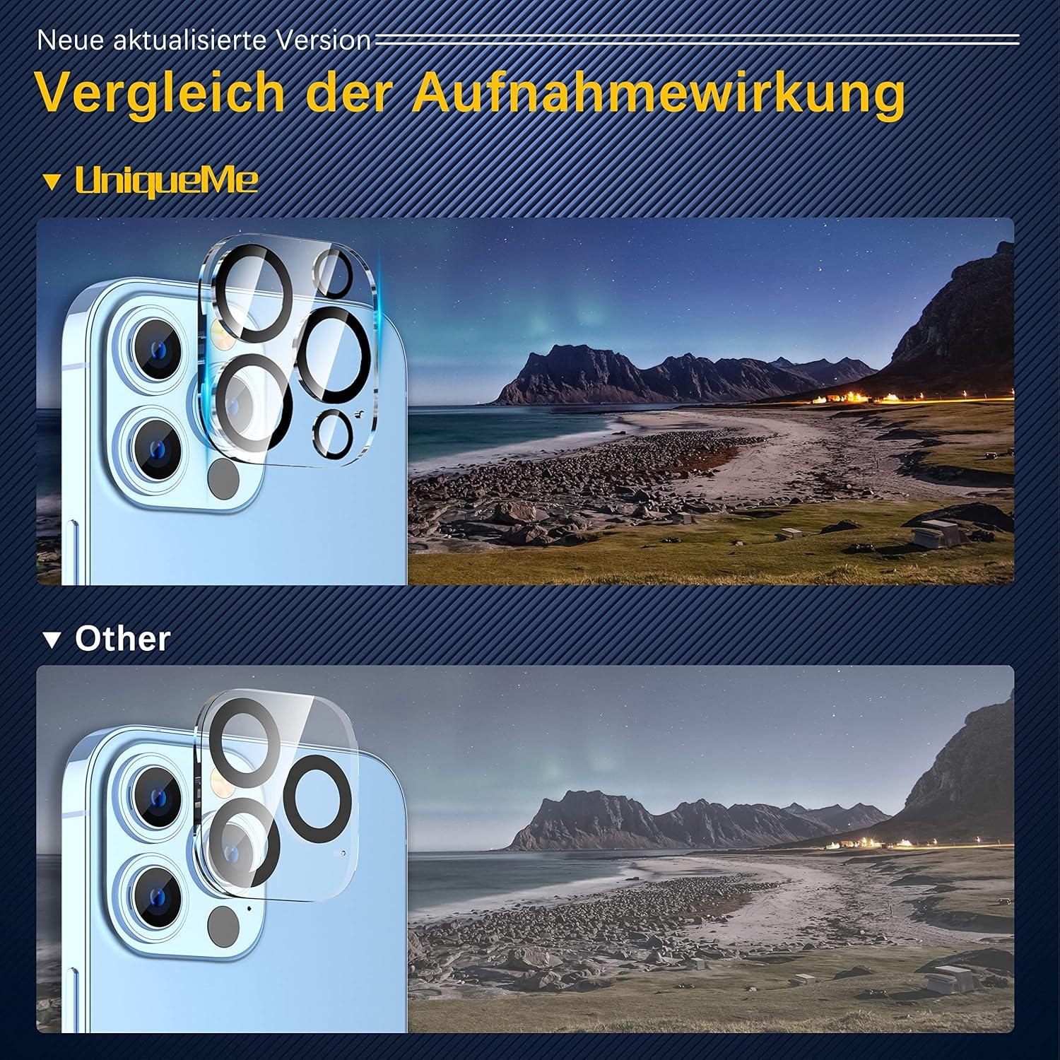 Kameraschutz iPhone 13 Pro Max 3er Pack Kratzfest Blasenfrei