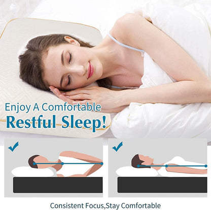 Fityou Memory Foam Kopfkissen Nackenkissen Ergonomisches Schlafkissen 70x40x13cm Roségold