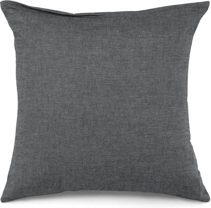2er Set Kissenbezug 40x40cm - 100% Baumwolle Dunkelgrau mit