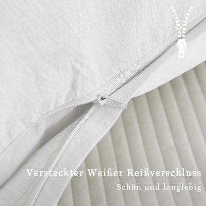 ATsense 2er Set Kissenbezug 100% Baumwolle Weiß 40x40 cm