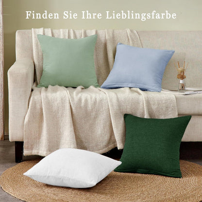 ATsense 2er Set Kissenbezug 100% Baumwolle Weiß 40x40 cm