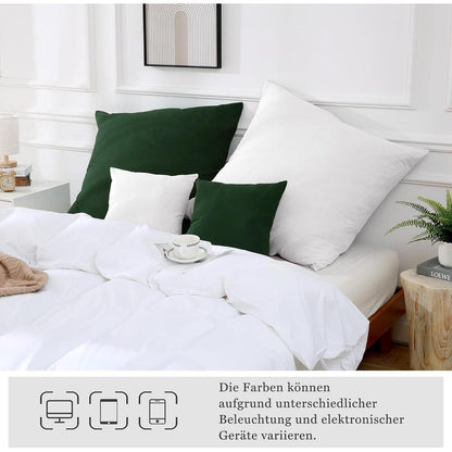 ATsense 2er Set Kissenbezug 100% Baumwolle Weiß 40x40 cm