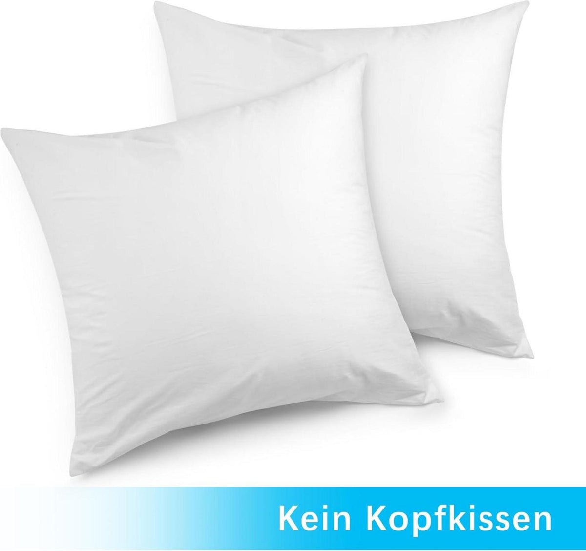 2er Set Kissenbezug 40x40cm 100% Baumwolle Weiß Reißverschluss
