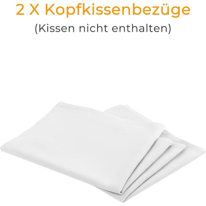 Kissenbezug 80x80 cm Weiß Baumwolle mit Reißverschluss 2er