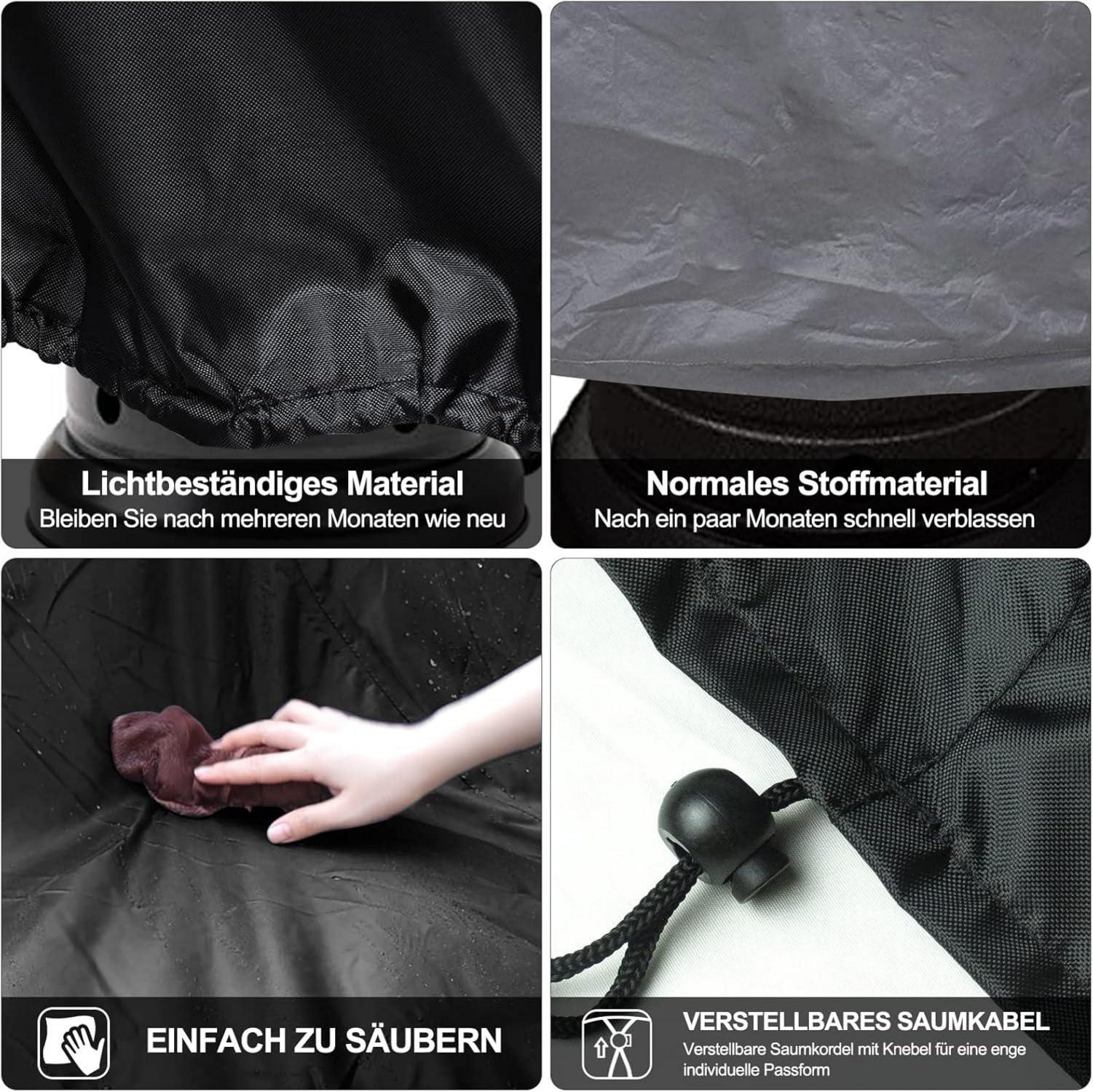 Gartenliege Abdeckung wasserdicht UV-beständiges Oxford 500D - Schwarz