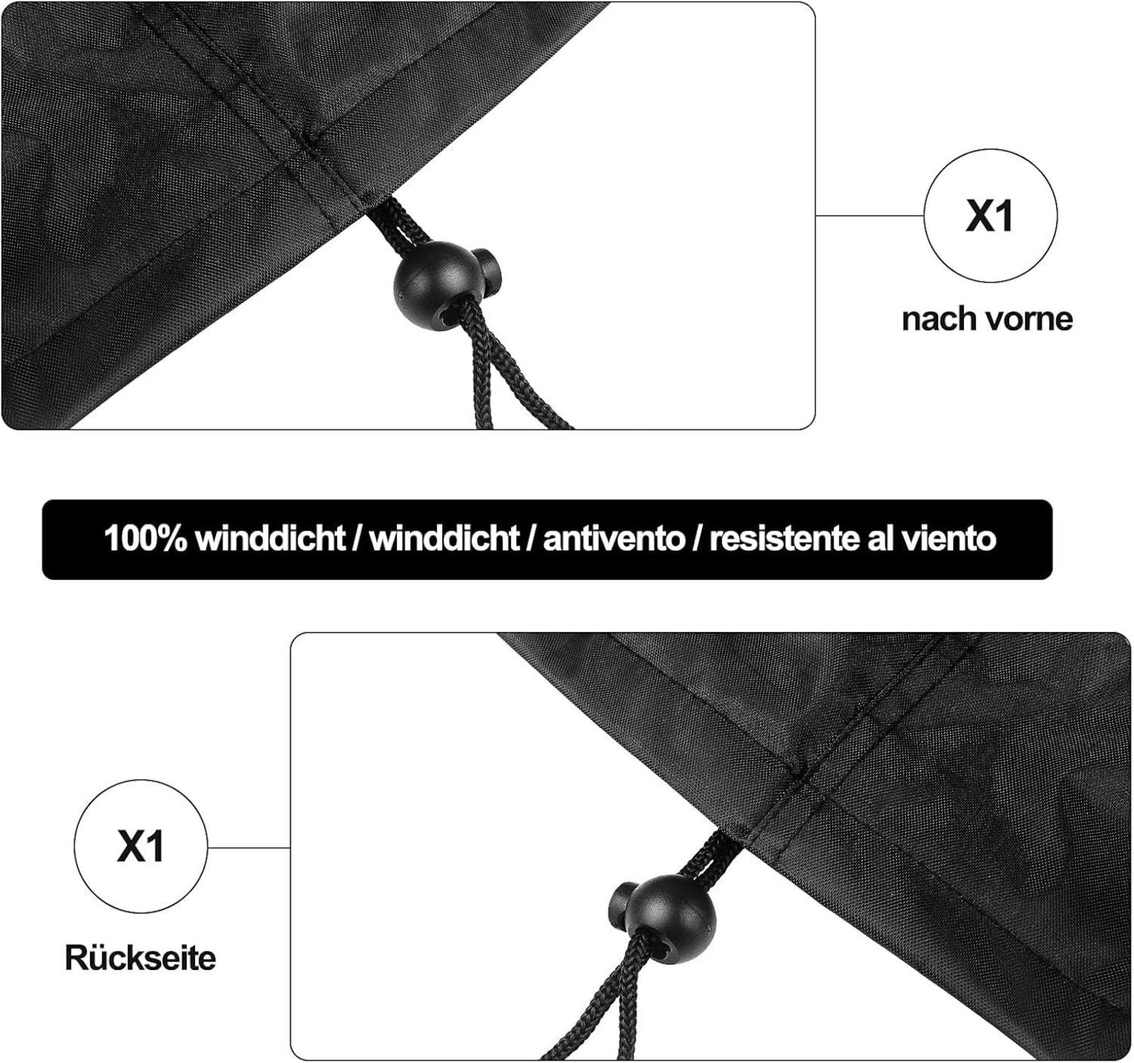 Gartenliege Abdeckung wasserdicht 500D Oxford 200x68x30cm UV Schwarz
