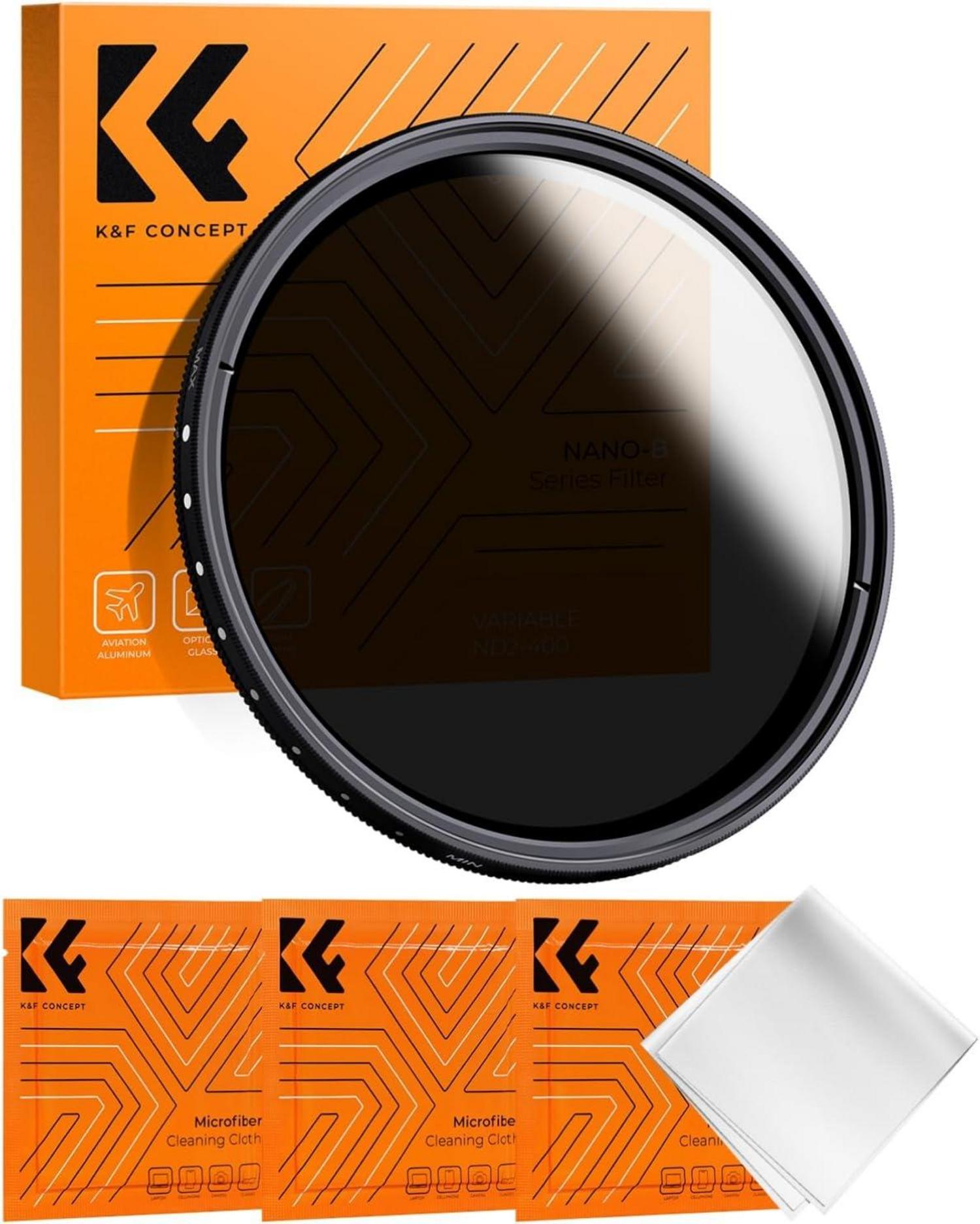 Variabler ND Filter 49mm ND2-400 für Bewegungsunschärfe