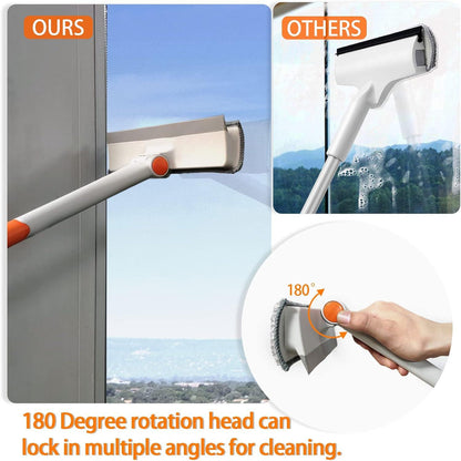 Fensterputzer Teleskopstange Set 120 cm Squeegee Mikrofasertuch