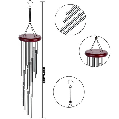 Metall Windspiel Garten – 12 Rohre, Dekoration Terrasse & Balkon