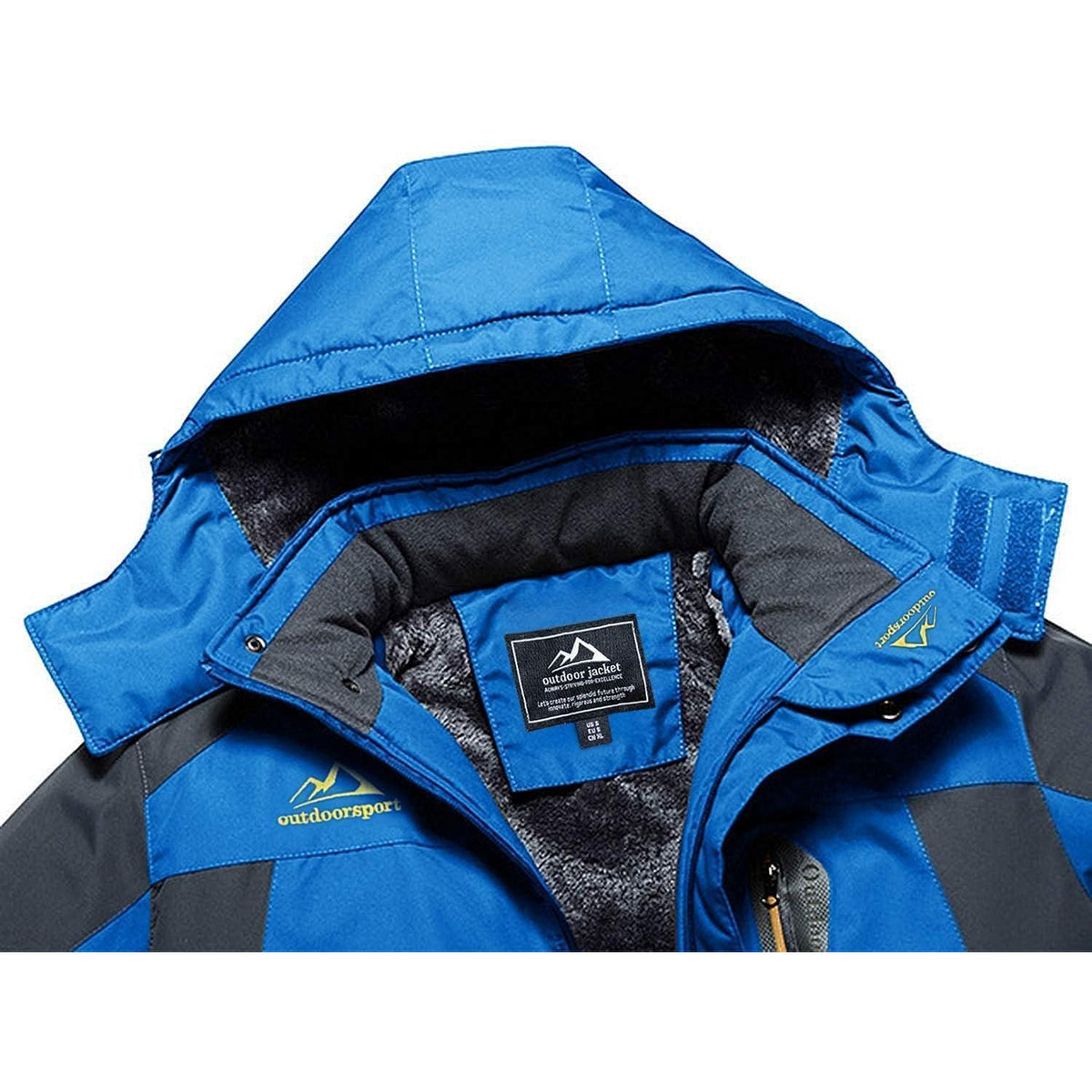 Herren Fleecejacke Winter Warm Skijacke Blau XXL