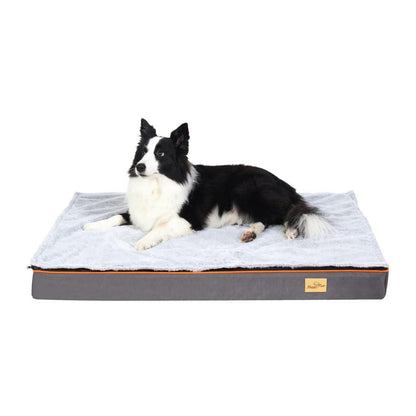 Orthopädisches Hundebett grau, groß – Flauschig & Gelenkschonend