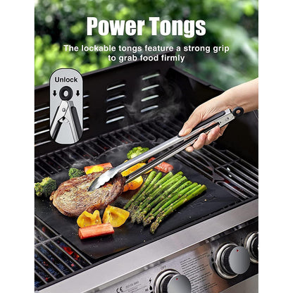 Grillbesteck Set mit Koffer 20 tlg Edelstahl Grill Geschenke