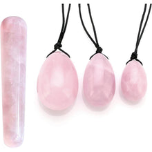 Rosenquarz Yoni Ei Set mit Massagestab für Damen Muskeln und