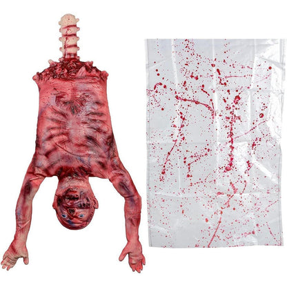 Halloween Blutiger Halbkörper 94cm Latex Gehäuteter