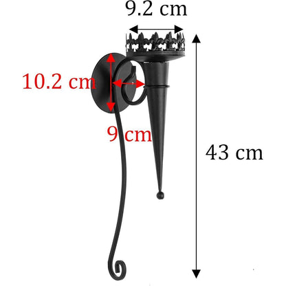 Moderne Wandkerzenhalter für Stumpenkerzen, 43 cm hoch, 2