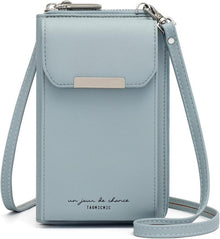 Handytasche Umhängetasche Damen PU Leder Blau Crossbody