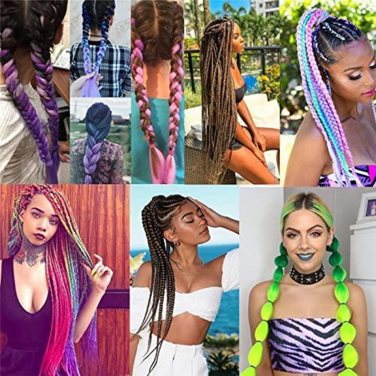 24 Zoll Ombre Jumbo Braid Haarverlängerung - Lila Blau Türkis