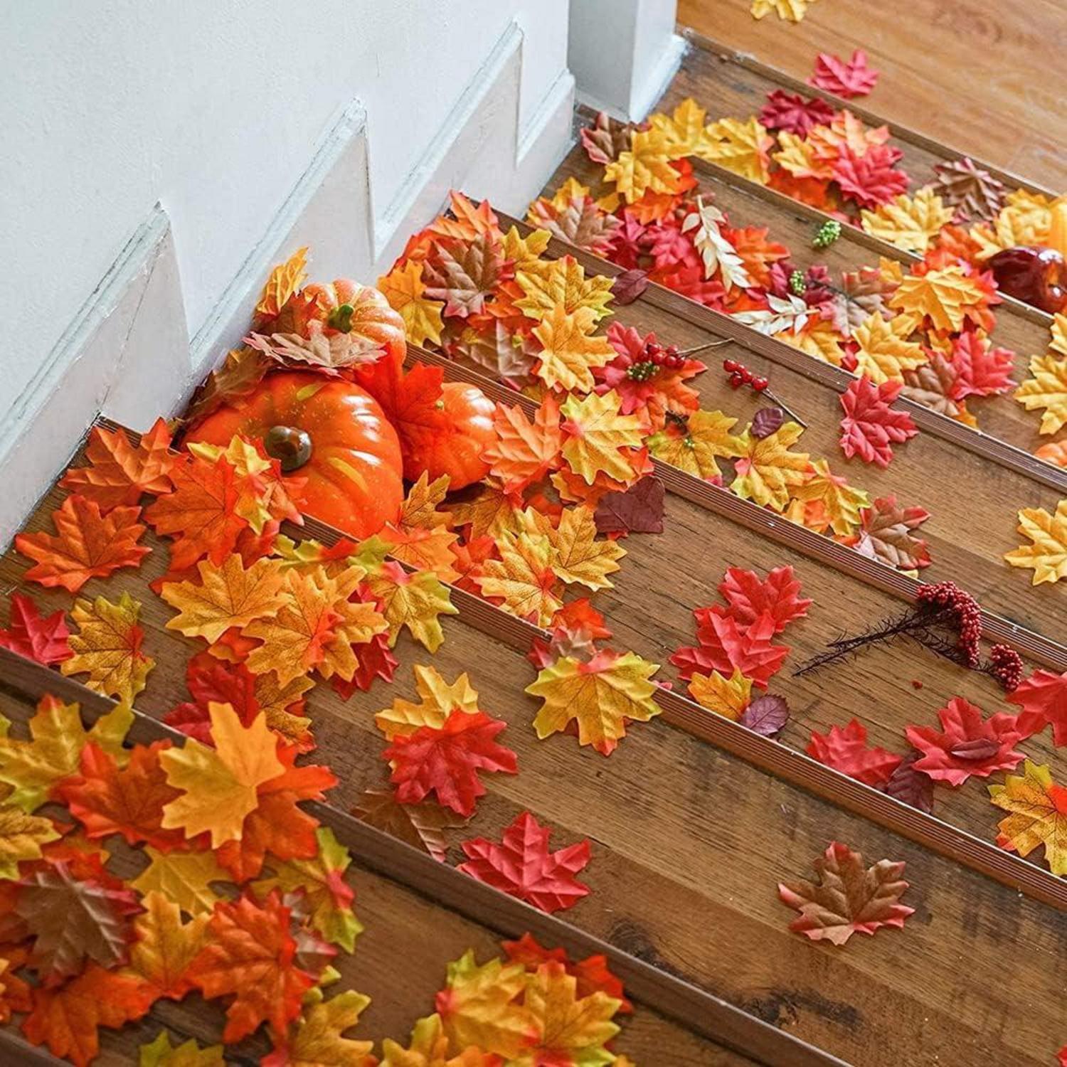 300 künstliche Herbstahornblätter in gemischten Farben