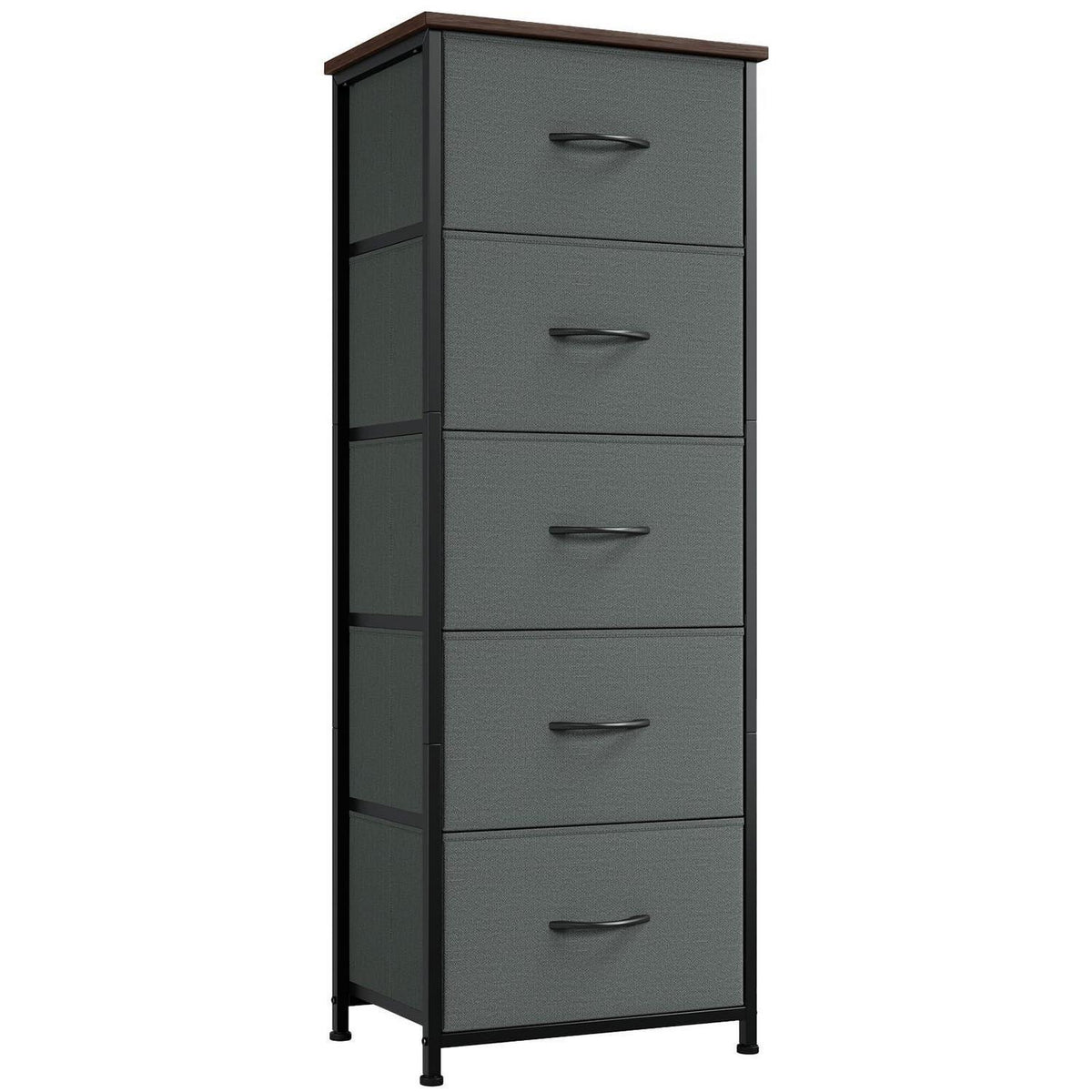 Somdot Stoffkommode 5 Schubladen – Grau, Schlafzimmer Organizer