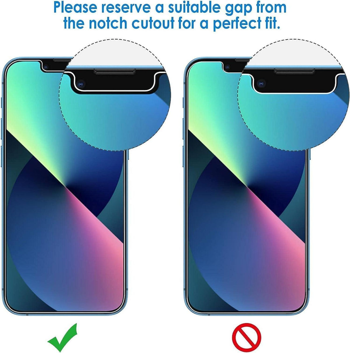 JETech iPhone 13/13 Pro 6,1 Zoll Schutzfolie 9H Gehärtetes