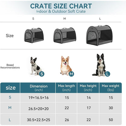 Tragbare Hundebox Grau – Weiche Reisebox für Hunde & Katzen
