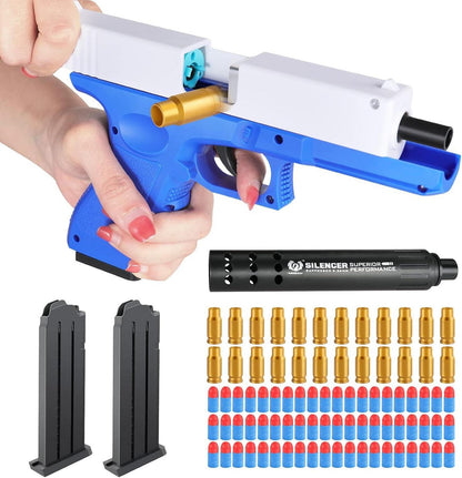 Spielzeug Pistole Magazin Schalldämpfer Soft Foam Bullets Gun Toy Set