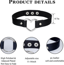 Gothic Choker Set Damen PU Leder Halsband 9PCS Punk Schwarz