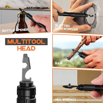 BIIB Taktischer Stift Multitool mit Kompass LED 8 IN 1