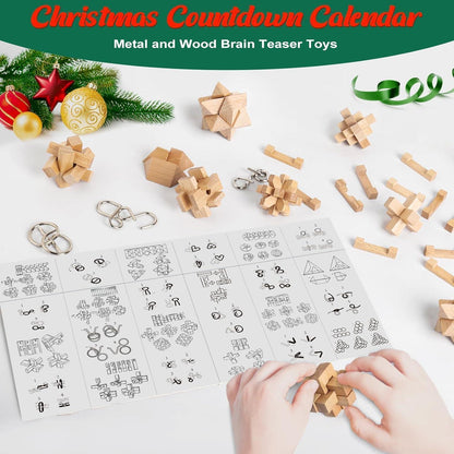 Adventskalender 2026 Knobelspiele Kinder Metall Holz Puzzle