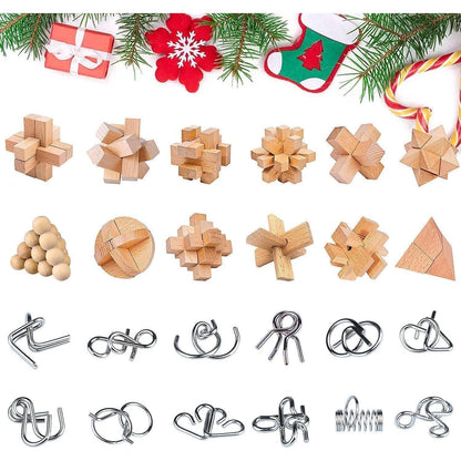 Adventskalender 2026 Knobelspiele Kinder Metall Holz Puzzle