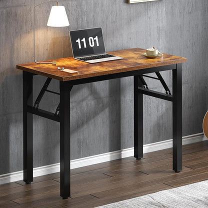 Klapptisch 80x40 cm, kein Aufbau, Home Office Schreibtisch Grau/Schwarz