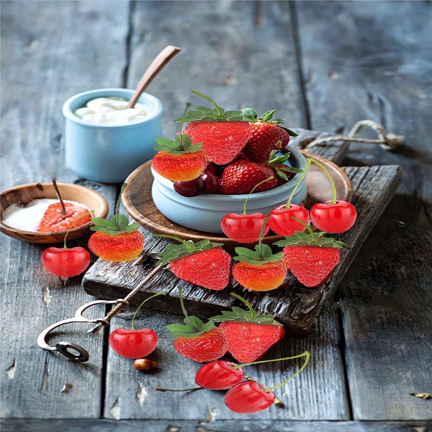 Künstliche Früchte Set Erdbeeren Kirschen Simulation 32
