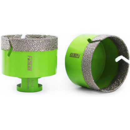 Diamant-Bohrkronen 2 Stk. 65mm M14 Vakuumgelötet für Fliesen & Granit