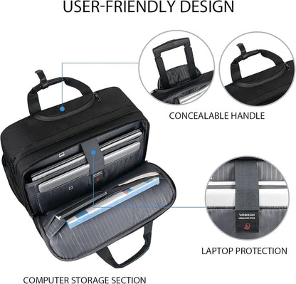 Laptoptasche mit Rollen, RFID, für Herren - Schwarz